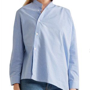 Toteme Noma asymmetric gingham cotton shirt